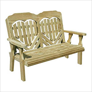 53" Treated Pine Heartback Garden Bench