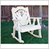 Treated Pine Fanback Rocking Chair with Rose Design