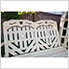 64" Treated Pine Heartback Porch Swing with Hearts and Scroll