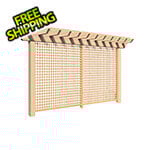 Creekvine Designs 4' x 14' Rough Cut Cedar Monterrey Pergola with Lattice