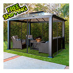 Paragon Outdoor 10 x 12 ft. Santa Monica Aluminum Gazebo with Mosquito Netting