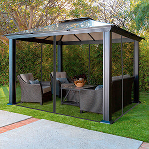 10 x 12 ft. Santa Monica Aluminum Gazebo with Mosquito Netting