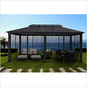 12 x 20 ft. Santa Monica Aluminum Gazebo with Mosquito Netting