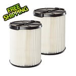 Workshop Vacs Multi-Fit Replacement Wet Dry Cartridge Filter for Select Craftsman Vacuums (2-Pack)