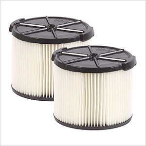 Compact Standard Cartridge Filter for Wet Dry Shop Vacuum (2-Pack)