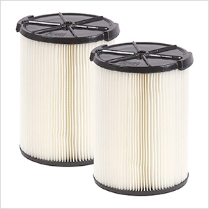 Multi-Fit Standard Wet Dry Cartridge Filter for 5-16 Gallon Vacuums (2-Pack)