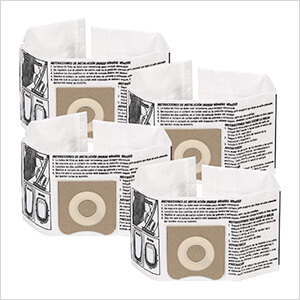 Dust Collection Bag for 3 to 4.5 Gallon Vacs (4-Pack)