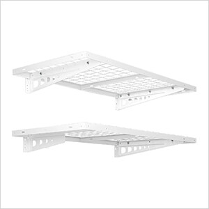 2' x 4' White Wall Mounted Shelf (2-Pack)