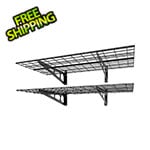 Fleximounts 2' x 4' Black Wall Mounted Shelf (2-Pack)