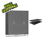 Ulti-MATE Garage Cabinets 2-Piece Tall Garage Cabinet Kit and 2-Shelf Bundle in Graphite Grey Metallic