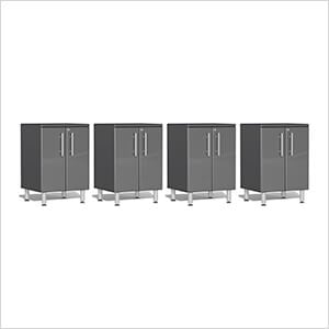 4-Piece 2-Door Garage Cabinet Kit in Graphite Grey Metallic