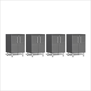 4-Piece 2-Door Garage Cabinet Kit in Graphite Grey Metallic