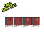 Ulti-MATE Garage Cabinets 4-Piece 2-Door Base Cabinet Kit in Ruby Red Metallic
