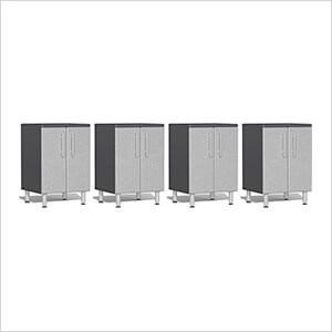 4-Piece 2-Door Base Cabinet Kit in Stardust Silver Metallic