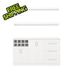 NewAge Home Bar White 6-Piece Cabinet Set
