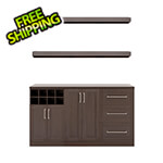 NewAge Home Bar Espresso 6-Piece Cabinet Set