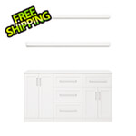 NewAge Home Bar White 6-Piece Cabinet Set