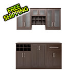 NewAge Home Bar Espresso 7-Piece Cabinet Set