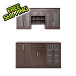 NewAge Home Bar Espresso 7-Piece Cabinet Set