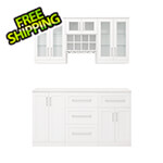 NewAge Home Bar White 7-Piece Cabinet Set