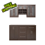 NewAge Home Bar Espresso 7-Piece Cabinet Set