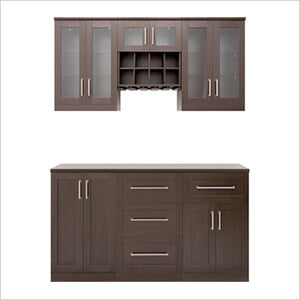 NewAge Home Bar 61356 Espresso 7 Piece Cabinet Set