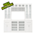 NewAge Home Bar White 8-Piece Cabinet Set