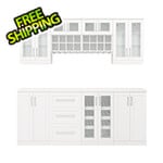 NewAge Home Bar White 9-Piece Cabinet Set