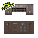 NewAge Home Bar Espresso 9-Piece Cabinet Set