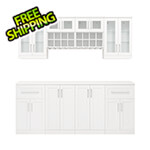 NewAge Home Bar White 9-Piece Cabinet Set