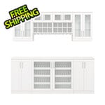 NewAge Home Bar White 8-Piece Cabinet Set