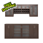 NewAge Home Bar Espresso 8-Piece Cabinet Set