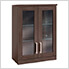 Espresso 7-Piece Cabinet Set with Glass Subway Tile Backsplash