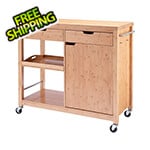 Trinity 48 In. Bamboo Kitchen Island With Cabinet