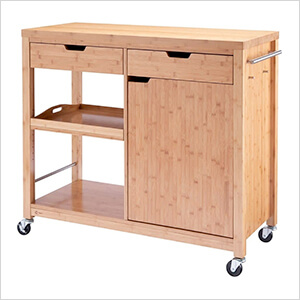 48 In. Bamboo Kitchen Island With Cabinet