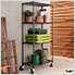 PRO Black 4-Tier Rolling Steel Wire Garage Storage Shelving Unit