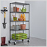 PRO Black 5-Tier Rolling Steel Wire Garage Storage Shelving Unit