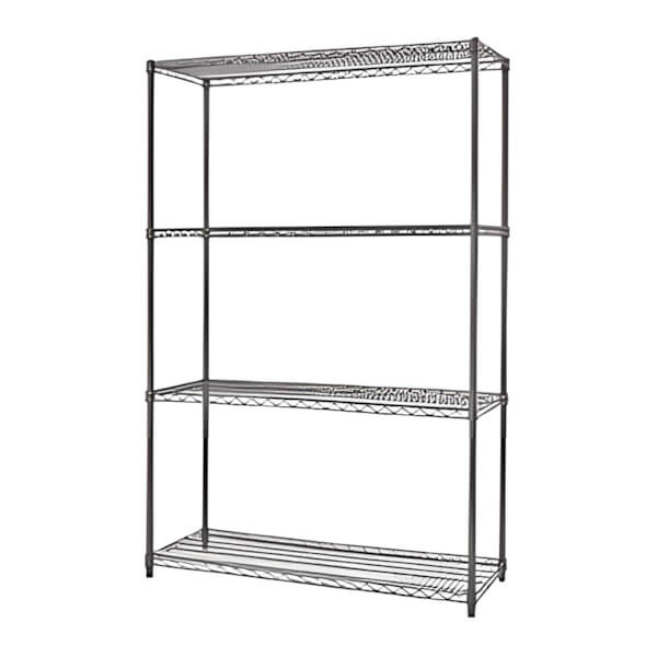 PRO Black 4-Tier Steel Wire Garage Storage Shelving Unit