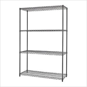 PRO Black 4-Tier Steel Wire Garage Storage Shelving Unit