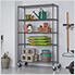 PRO Black 5-Tier Rolling Steel Wire Garage Storage Shelving Unit