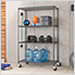 PRO Black 4-Tier Rolling Steel Wire Garage Storage Shelving Unit