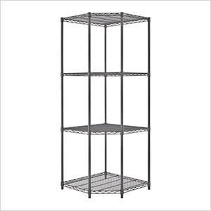 PRO Black 4-Tier Steel Wire Garage Storage Corner Shelving Unit