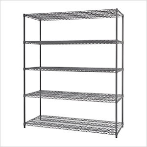 PRO Black 5-Tier Steel Wire Garage Storage Shelving Unit