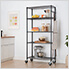 PRO Black 5-Tier Rolling Steel Wire Garage Storage Shelving Unit