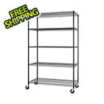 Trinity PRO Black 5-Tier Rolling Steel Wire Garage Storage Shelving Unit