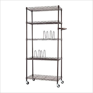 Dark Bronze 5-Tier Rolling Pantry Rack