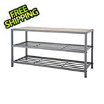 Trinity 8-Pair 3-Tier Slate Gray Steel Shoe Storage Bench