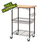 Trinity Expandable Bamboo Top Kitchen Cart