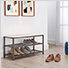 8-Pair 3-Tier Bronze Steel Shoe Storage Bench