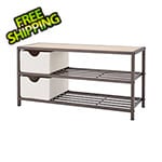 Trinity 6-Pair 3-Tier Bronze Anthracite Steel Shoe Storage Bench with Baskets